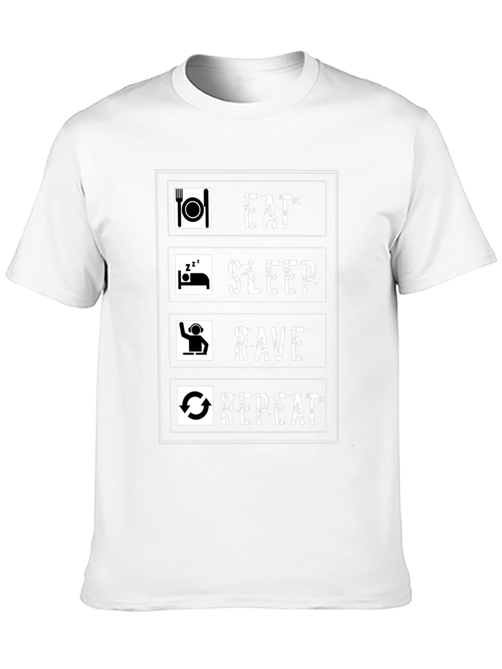 Eat Sleep Rave Repeat Graphic Tee - Black