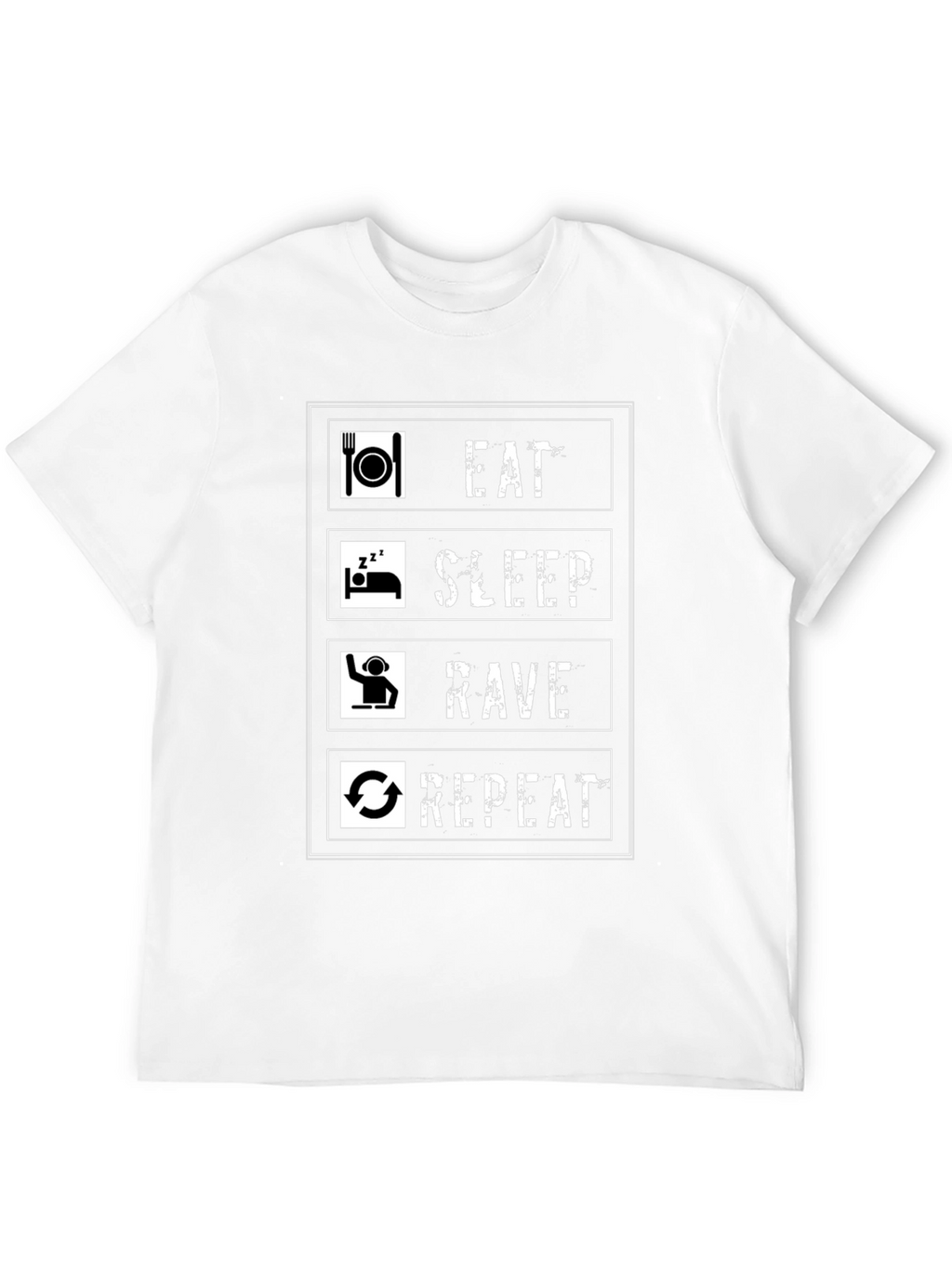 Eat Sleep Rave Repeat Graphic Tee - Black
