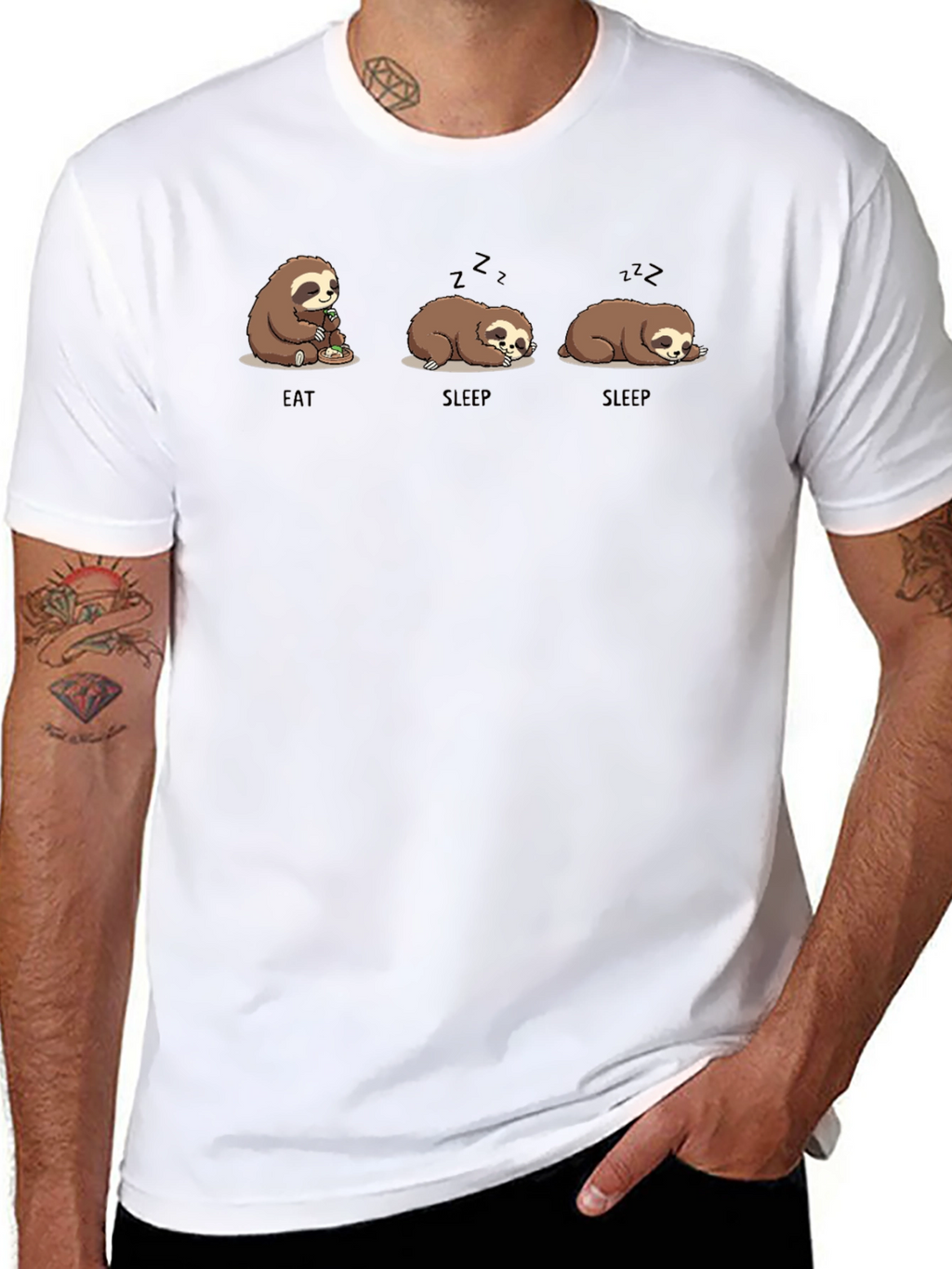 Eat Sleep Sloth Graphic T-Shirt