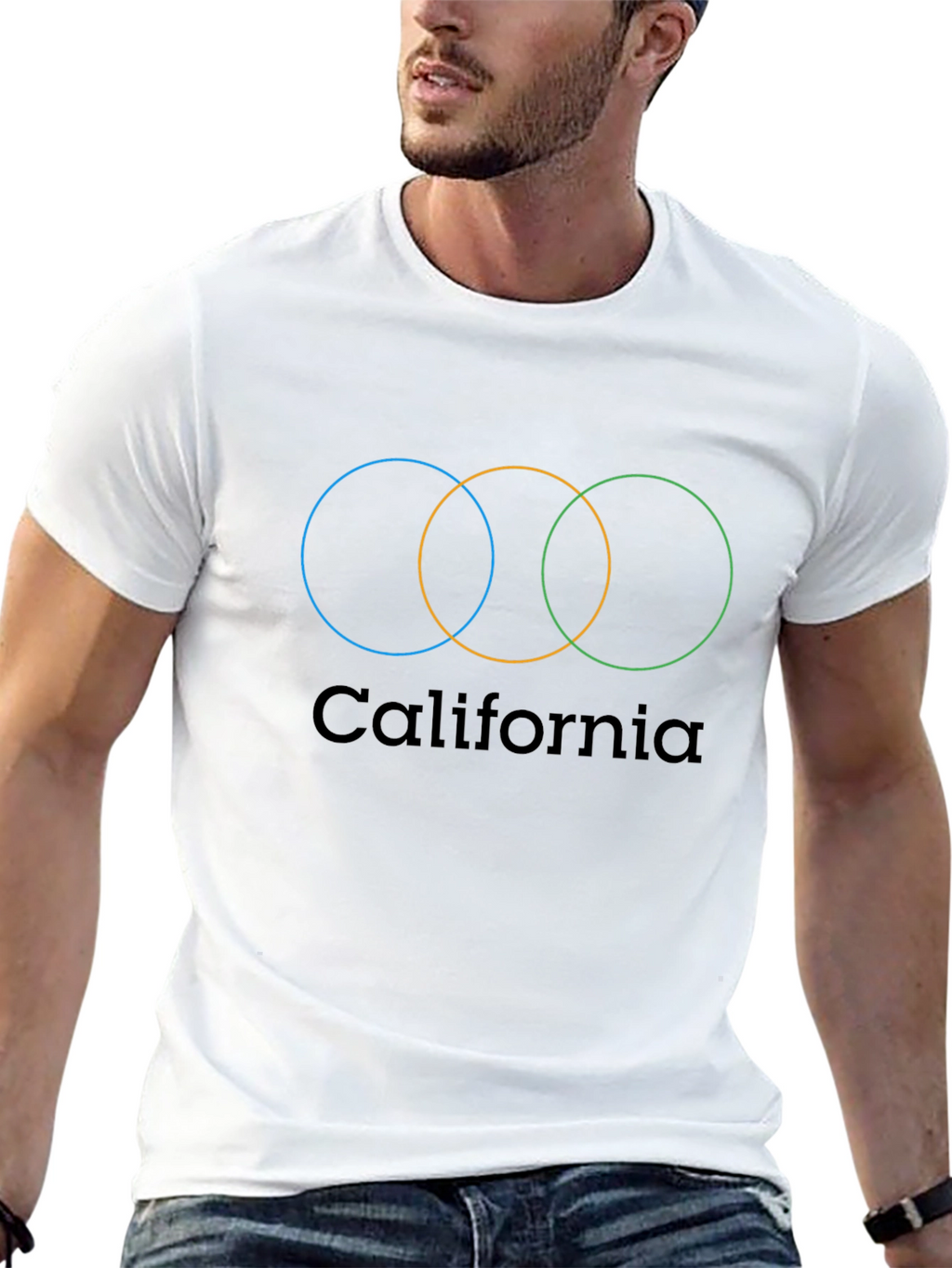 California Graphic T-Shirt - Overlapping Circles Design