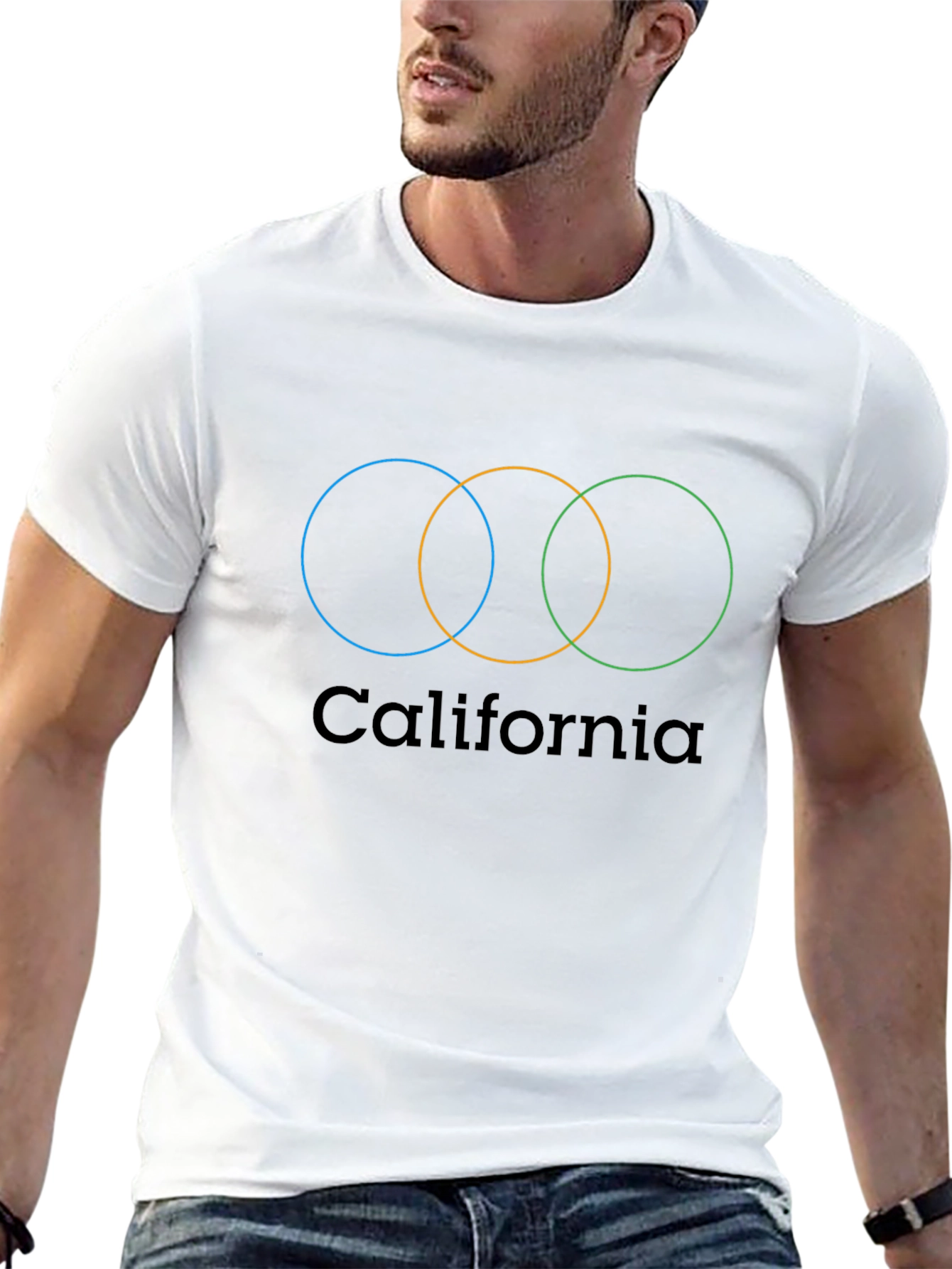 California Graphic T-Shirt - Overlapping Circles Design