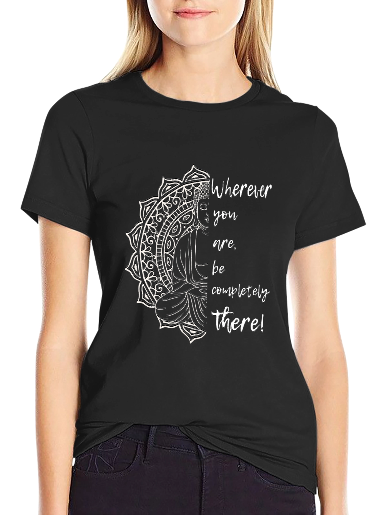Mindful Buddha Graphic Tee - Wherever You Are T-Shirt