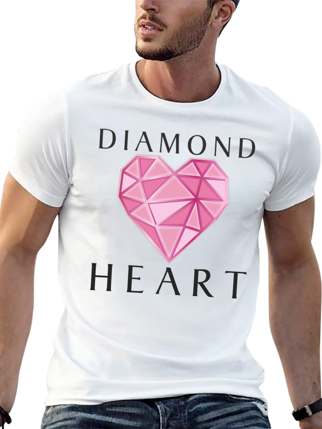 Diamond Heart Graphic T-Shirt - Stylish Casual Wear