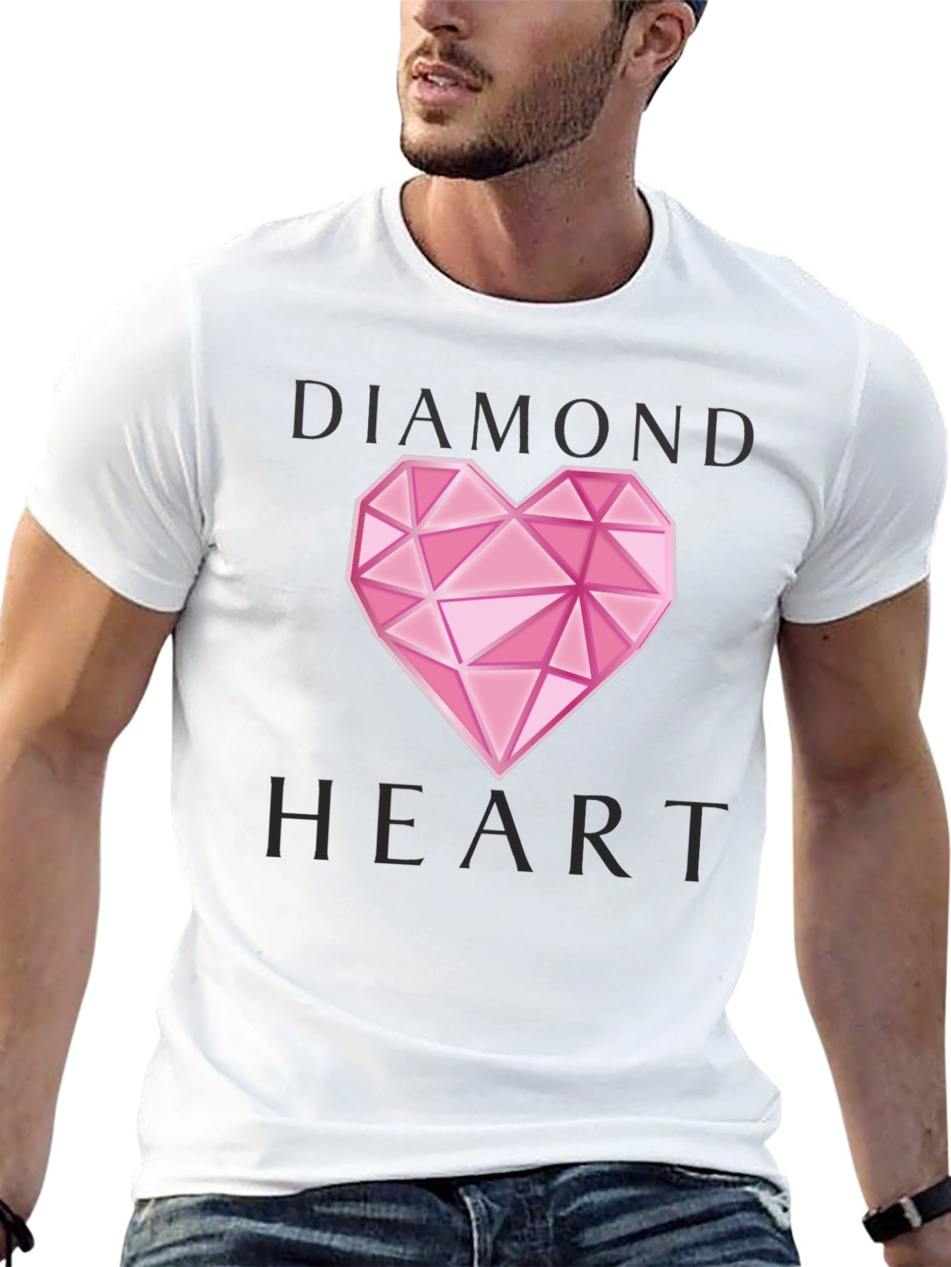 Diamond Heart Graphic T-Shirt - Stylish Casual Wear