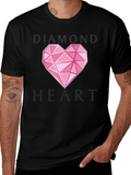 Diamond Heart Graphic T-Shirt - Stylish Casual Wear