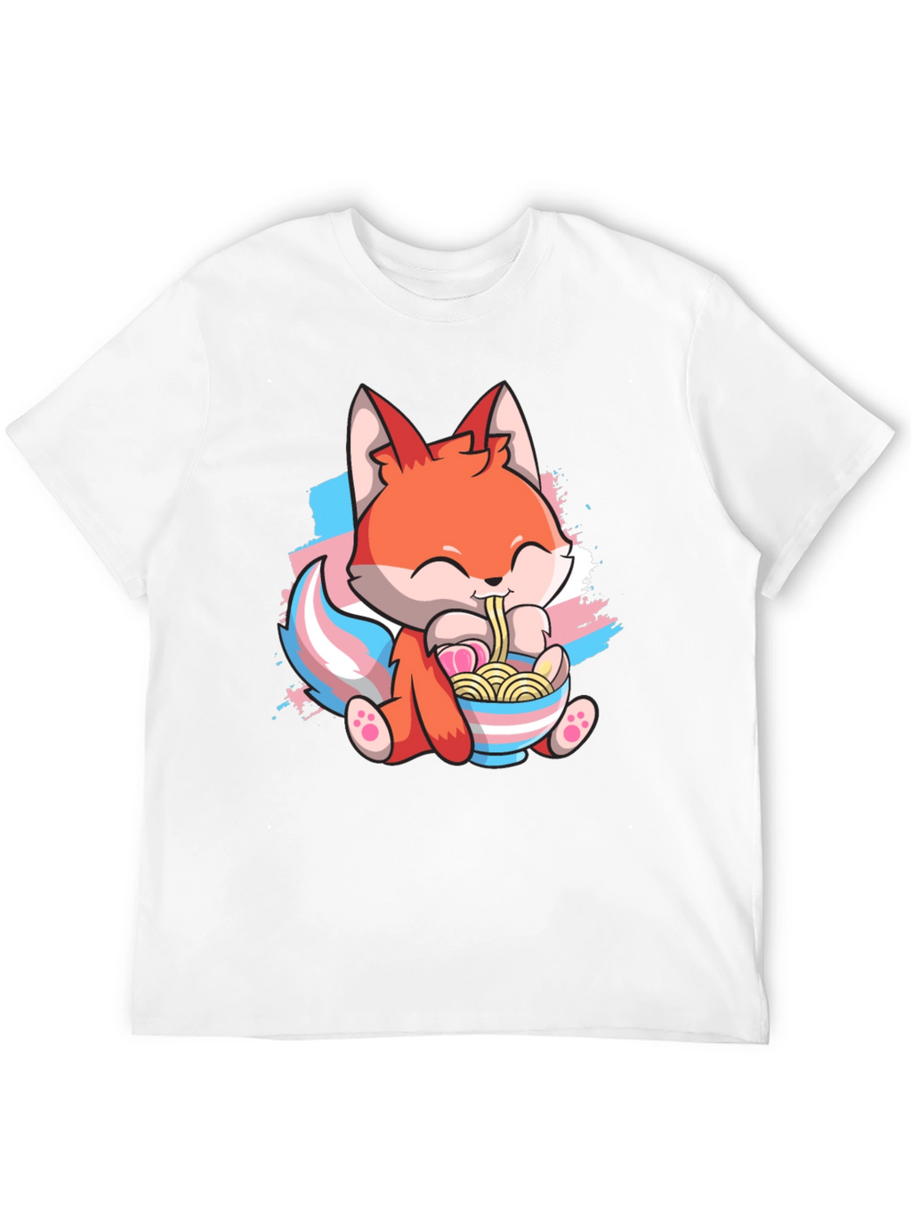 Cute Fox Ramen Trans Pride T-Shirt