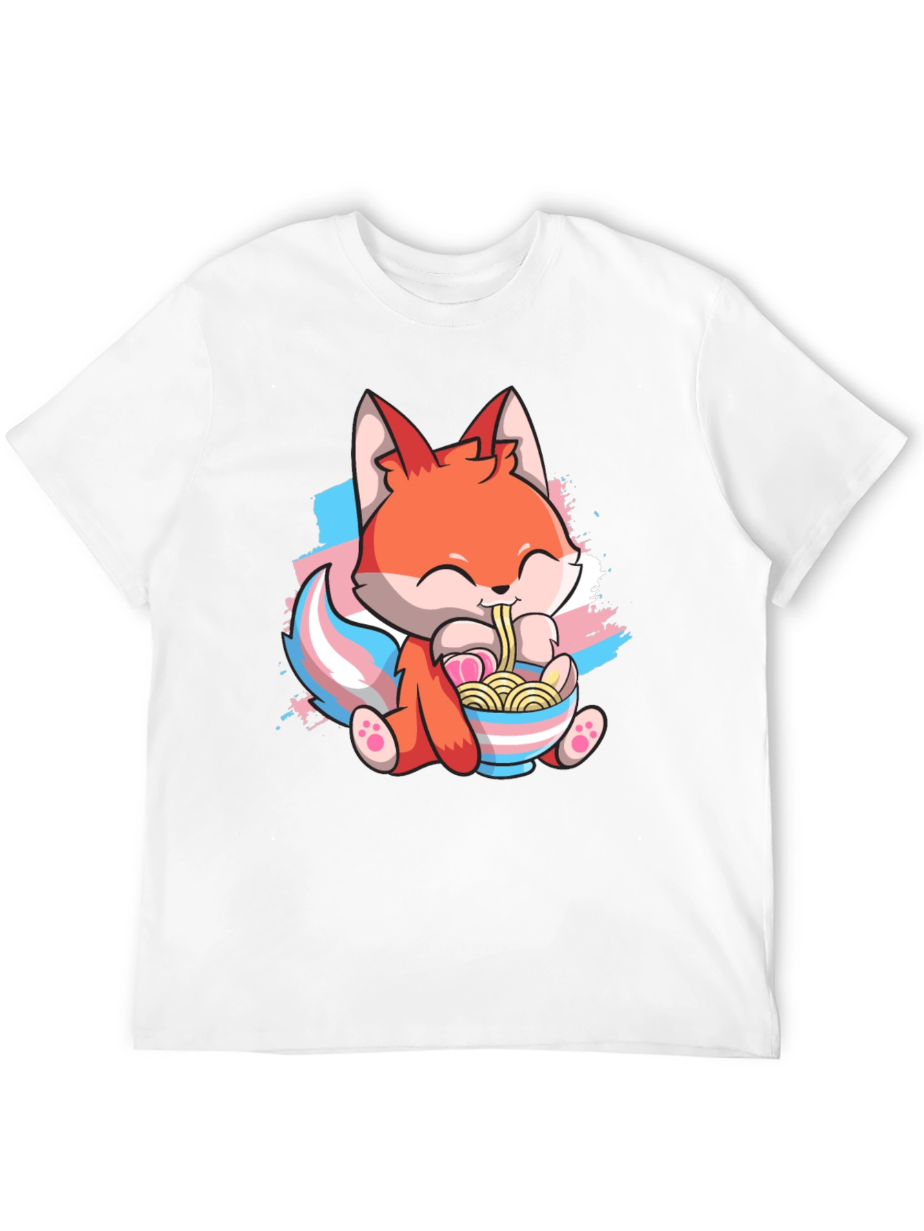 Cute Fox Ramen Trans Pride T-Shirt
