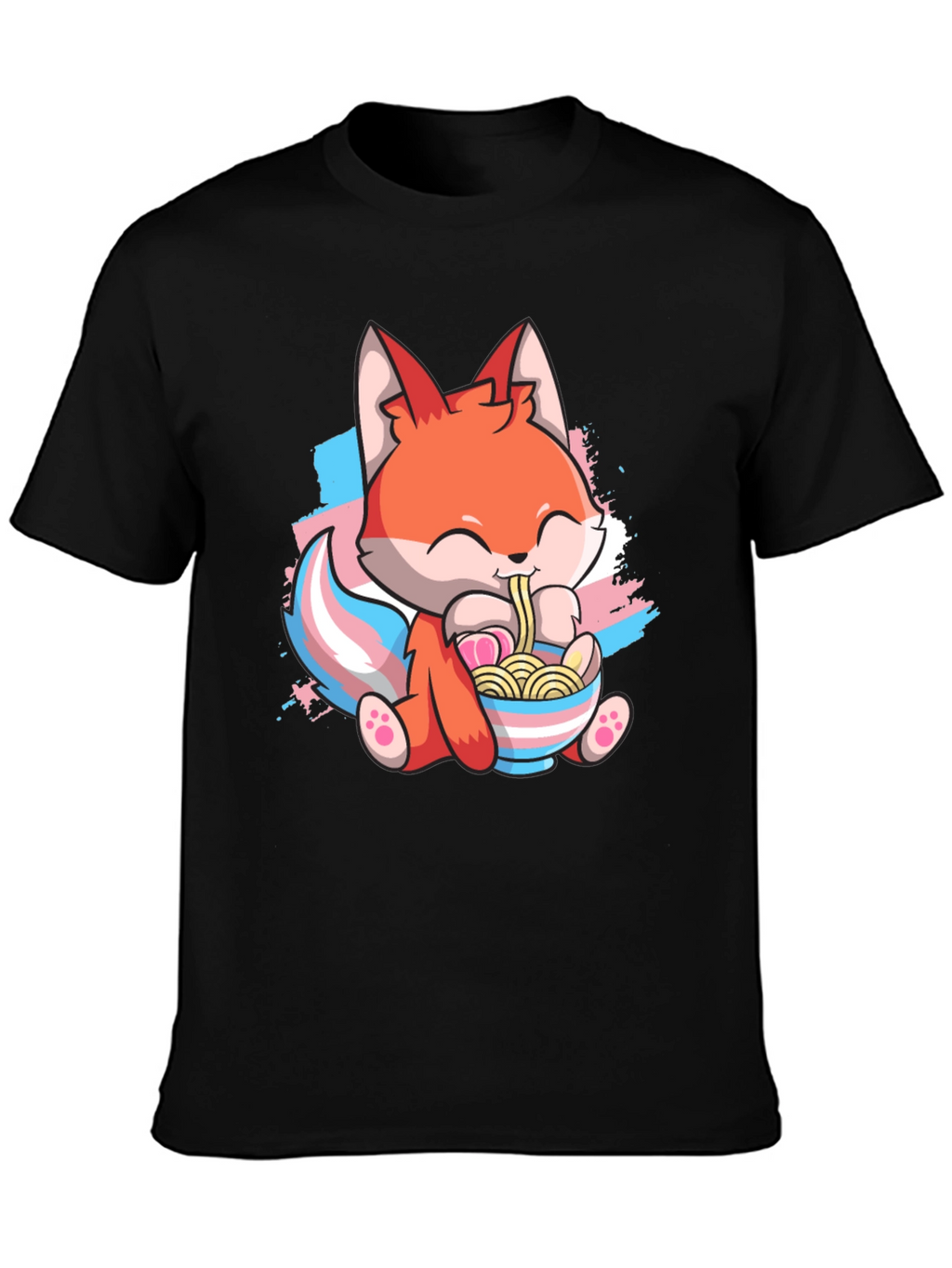 Cute Fox Ramen Trans Pride T-Shirt