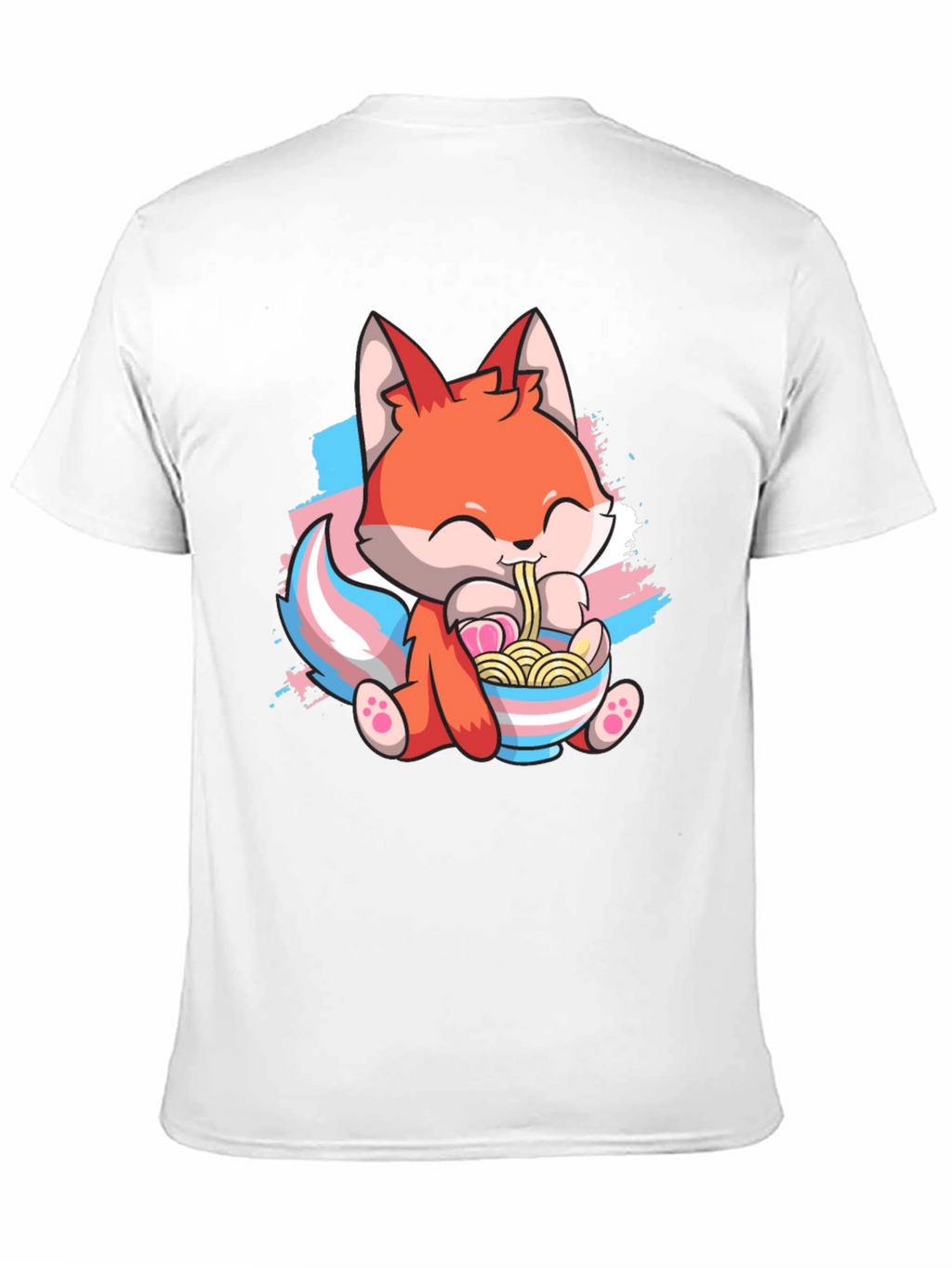 Cute Fox Ramen Trans Pride T-Shirt