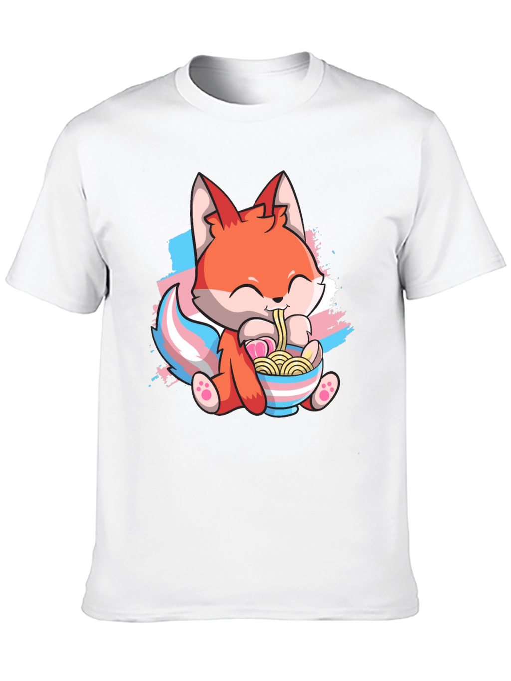 Cute Fox Ramen Trans Pride T-Shirt