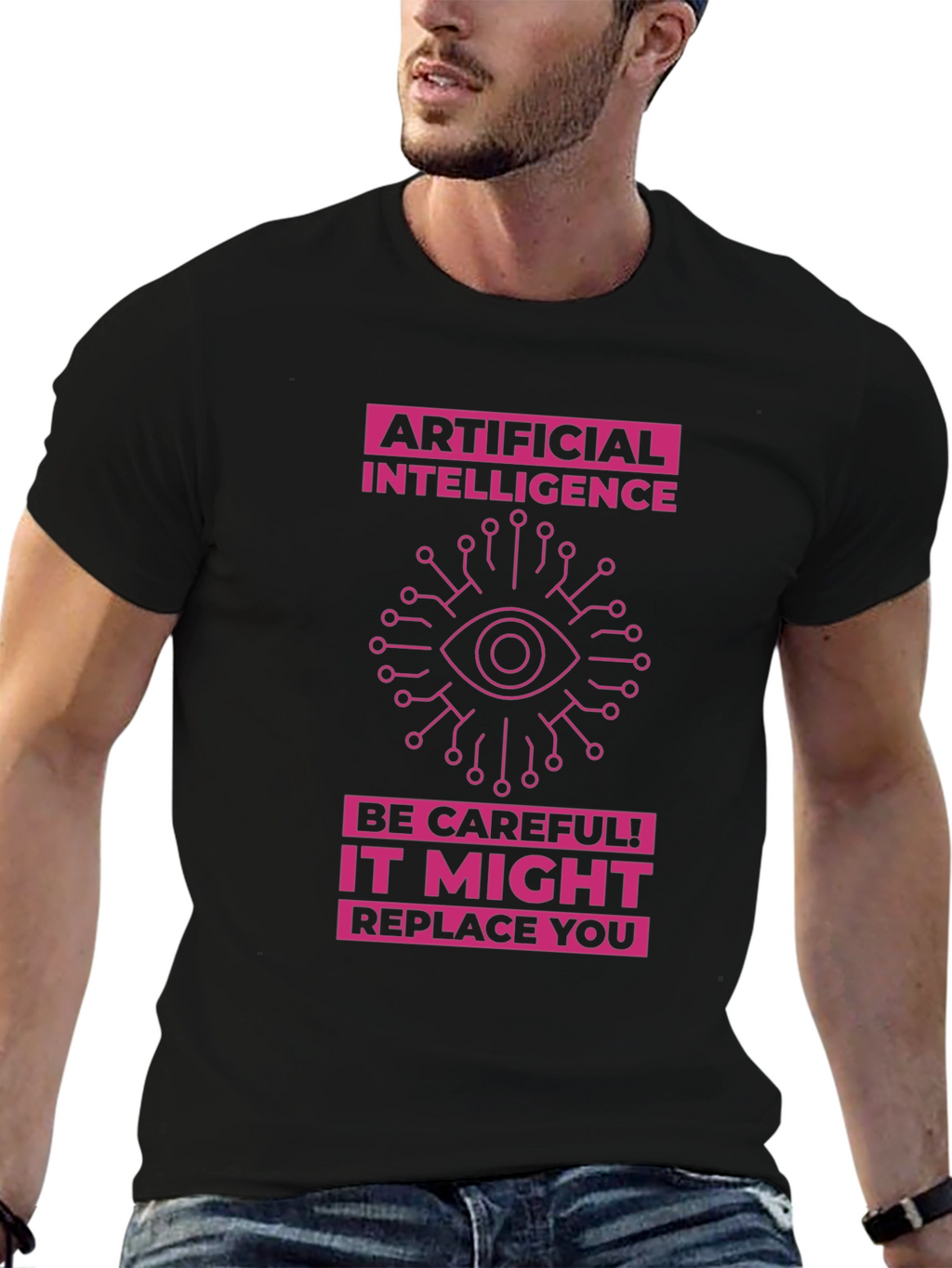 AI Warning T-Shirt - Future Tech Humor