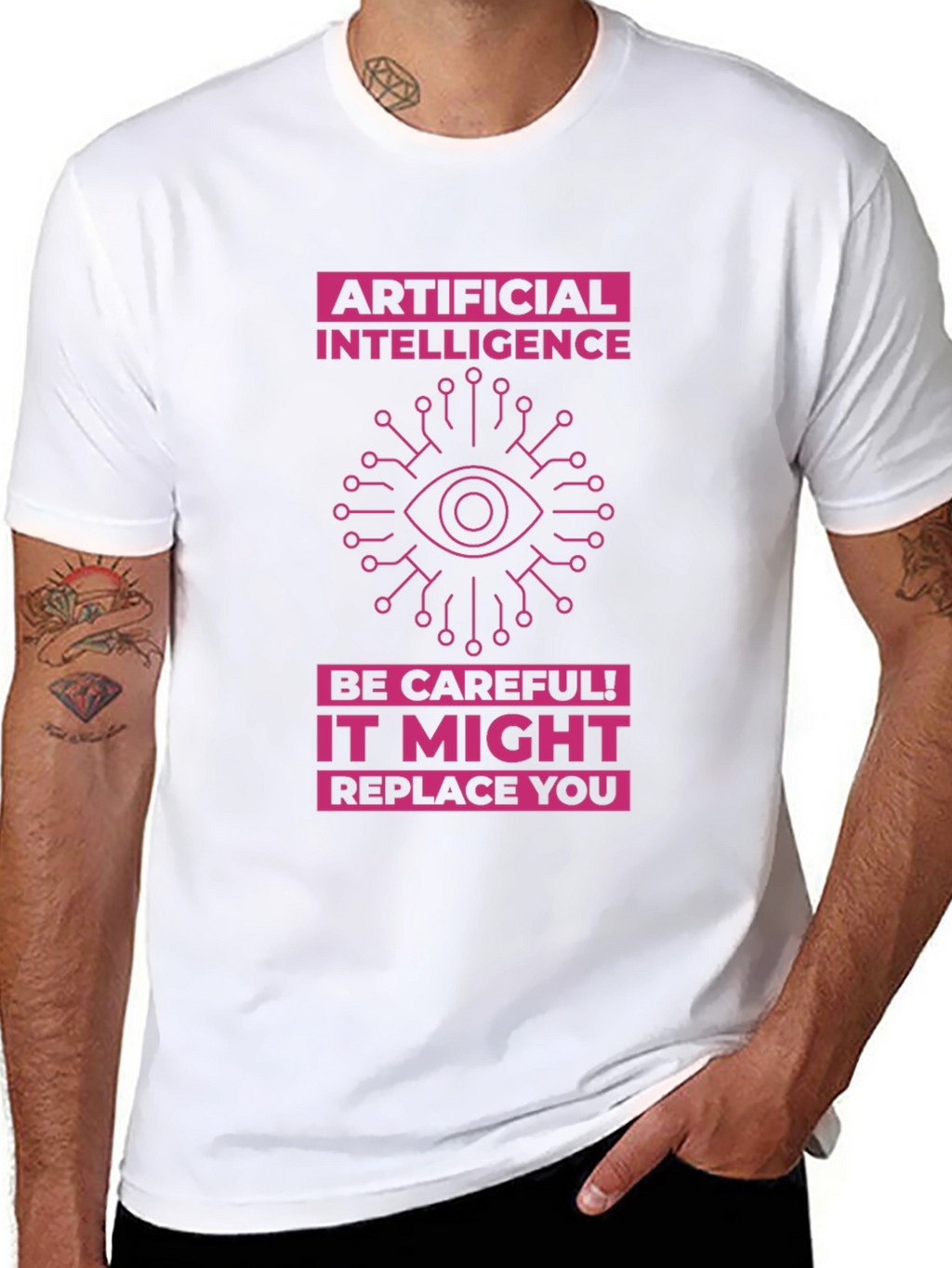 AI Warning T-Shirt - Future Tech Humor