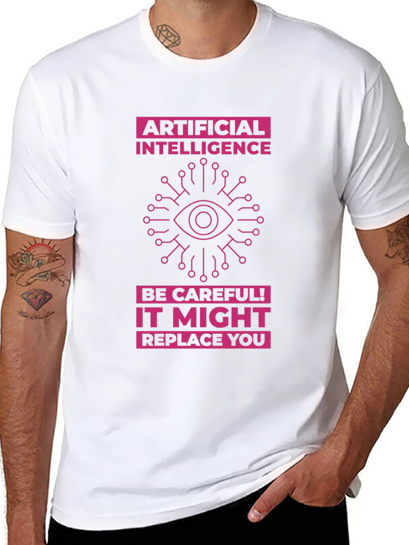 AI Warning T-Shirt - Future Tech Humor