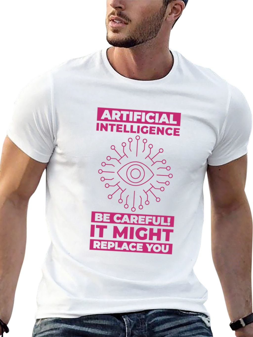 AI Warning T-Shirt - Future Tech Humor