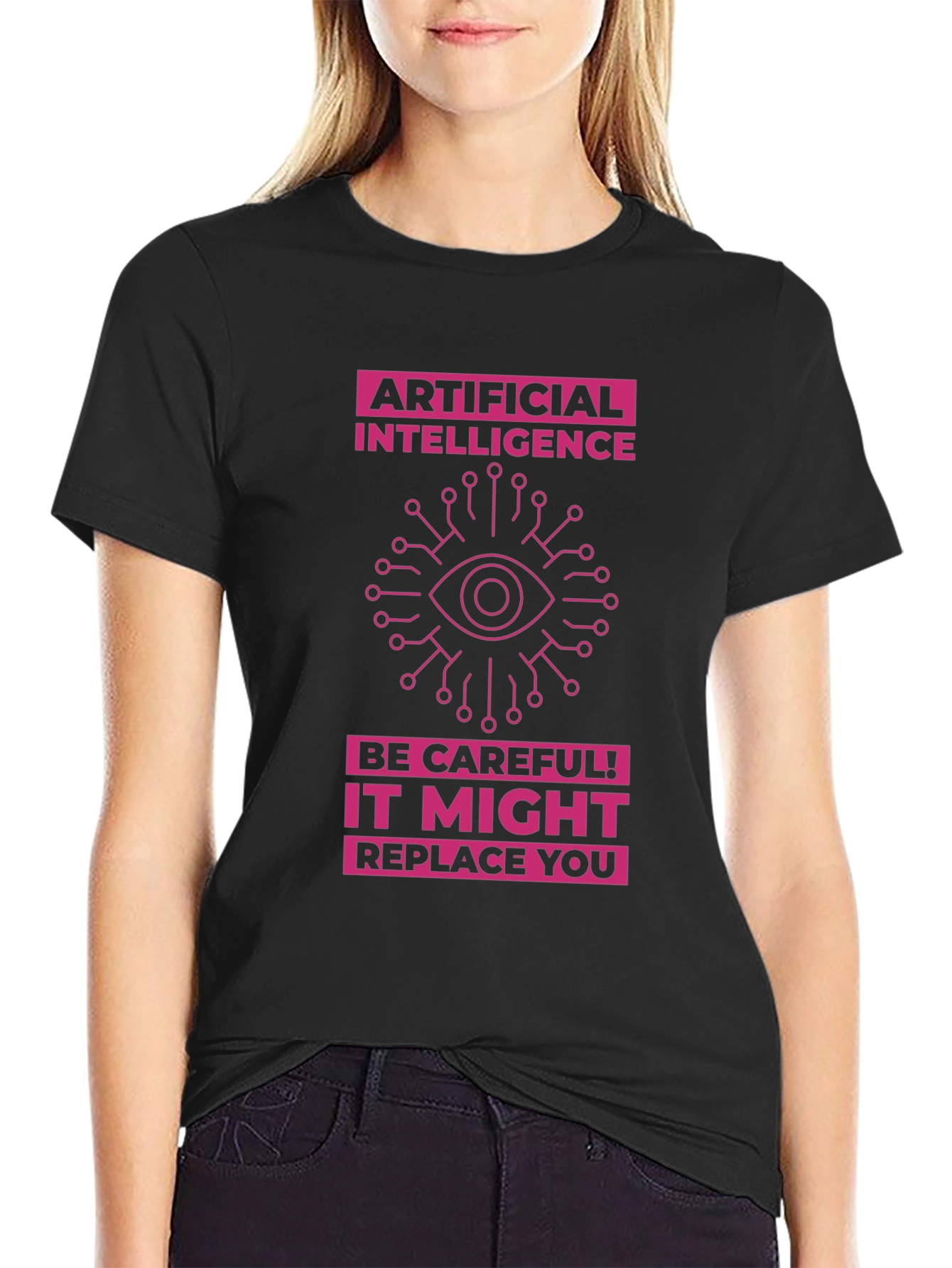 AI Warning T-Shirt - Future Tech Humor