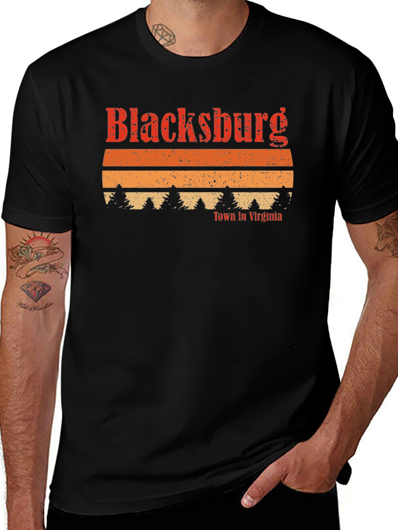 Blacksburg Virginia Retro Graphic T-Shirt