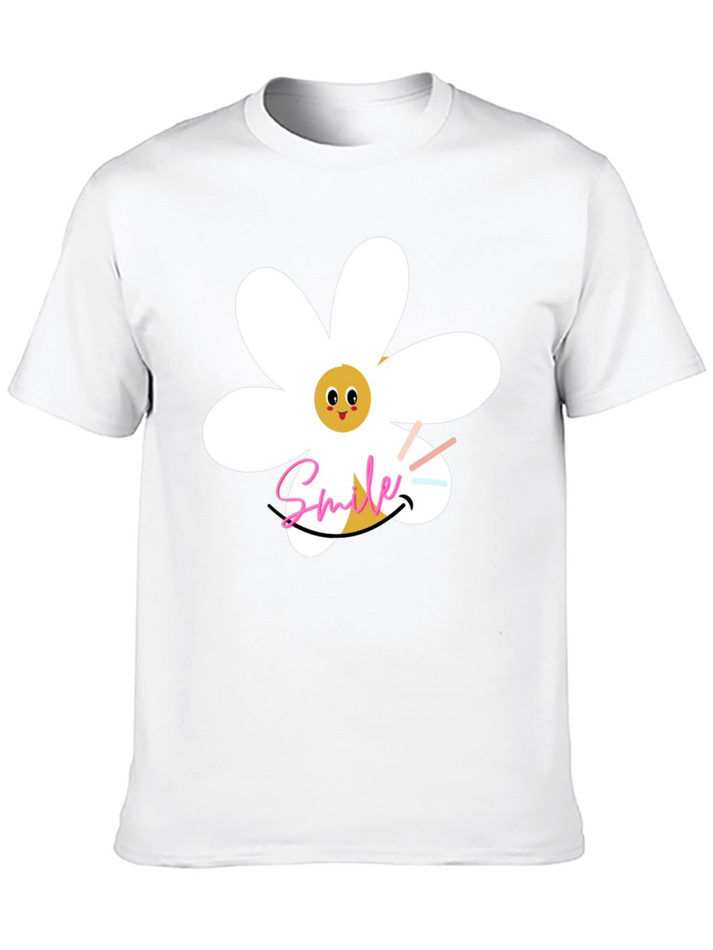 Smile Daisy Graphic Black T-Shirt
