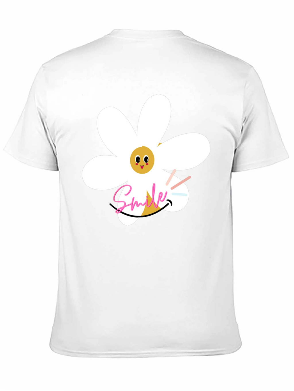 Smile Daisy Graphic Black T-Shirt