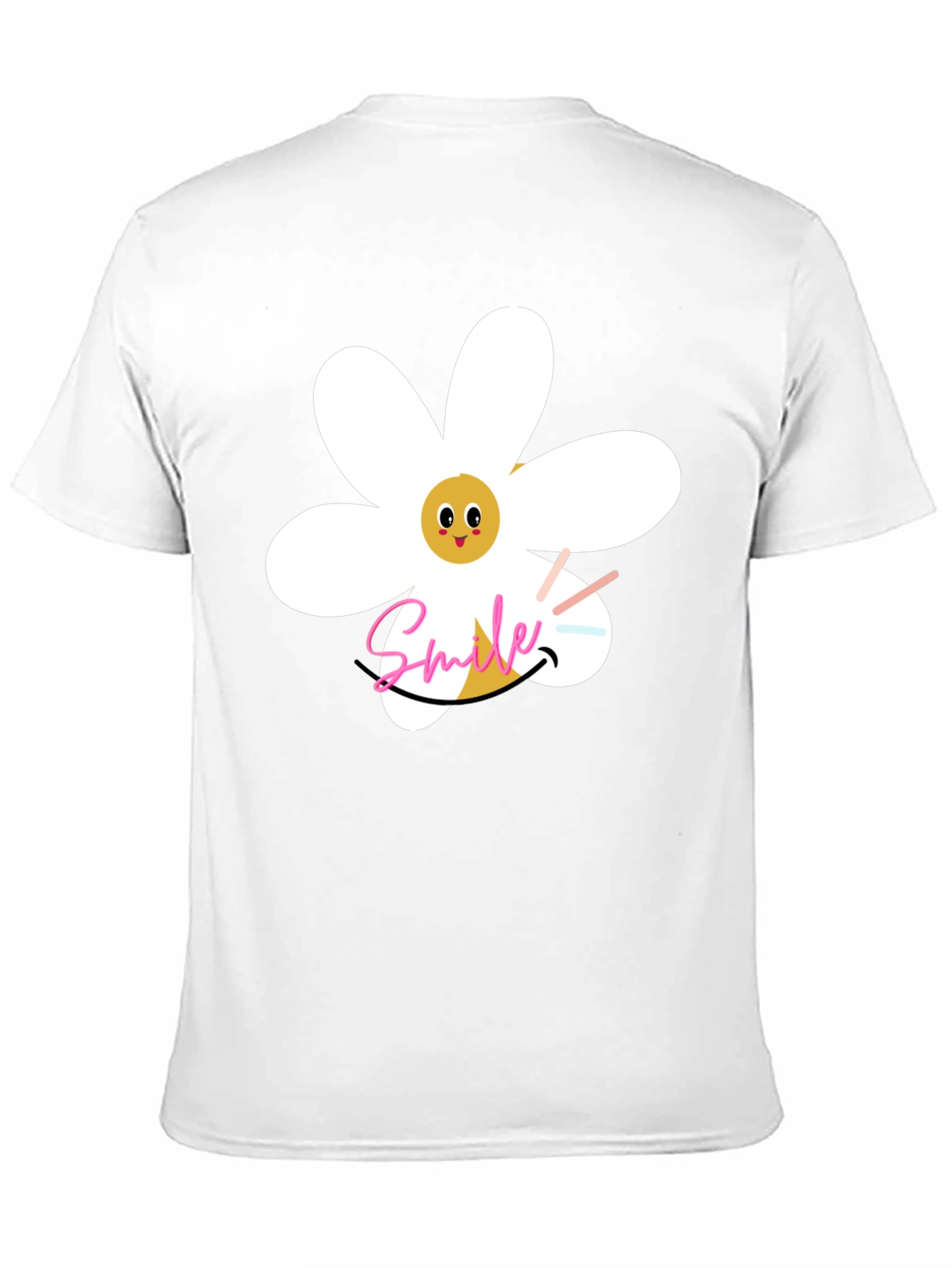 Smile Daisy Graphic Black T-Shirt
