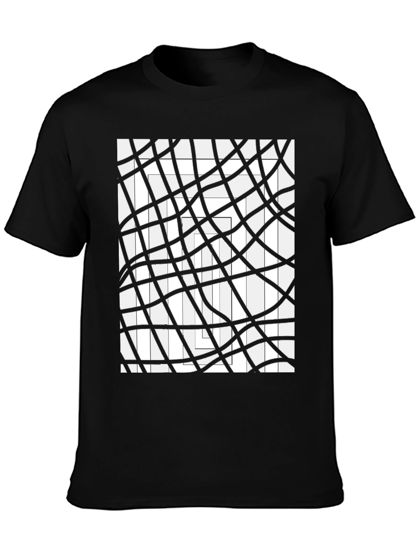 Abstract Geometric Line Art Graphic Tee