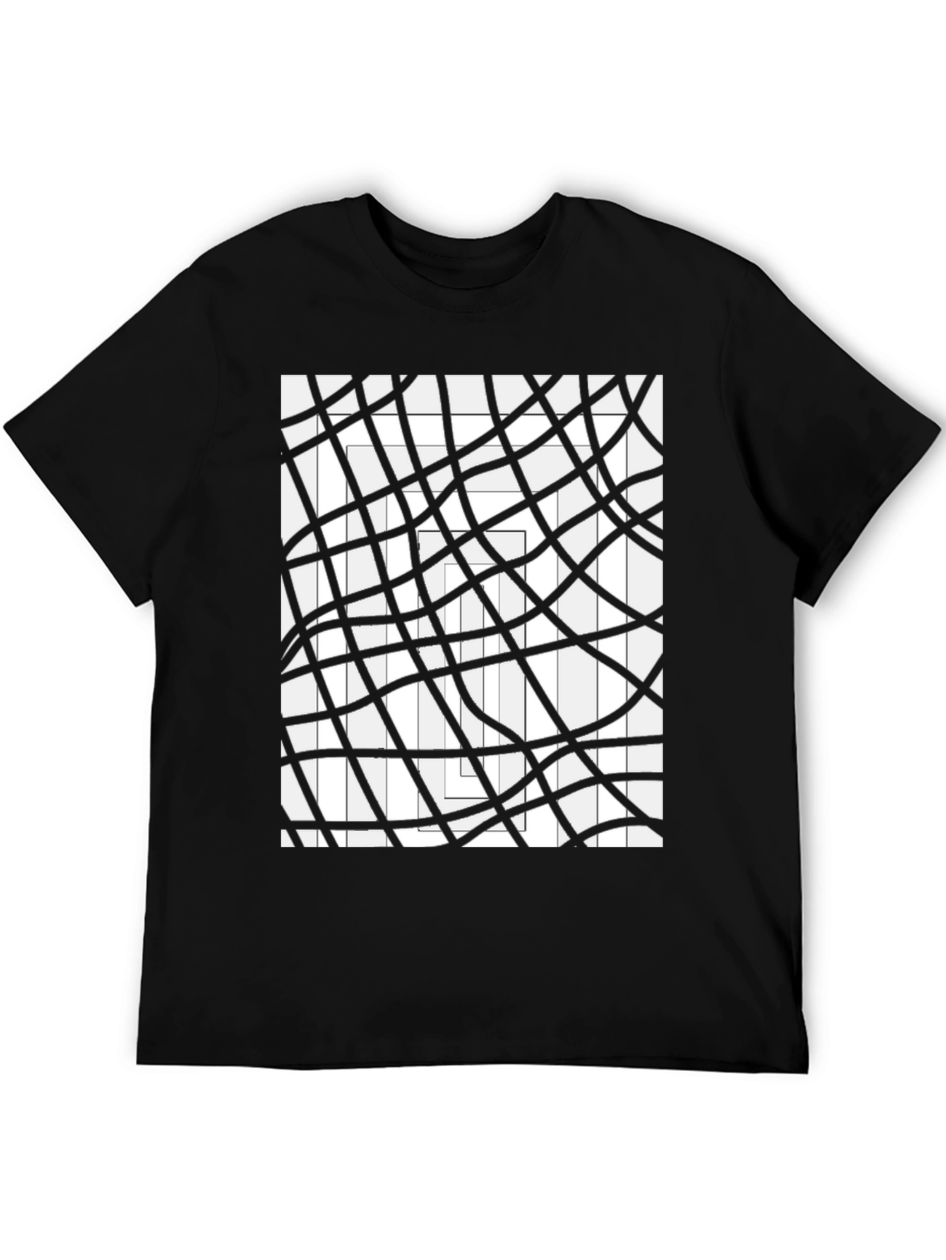 Abstract Geometric Line Art Graphic Tee