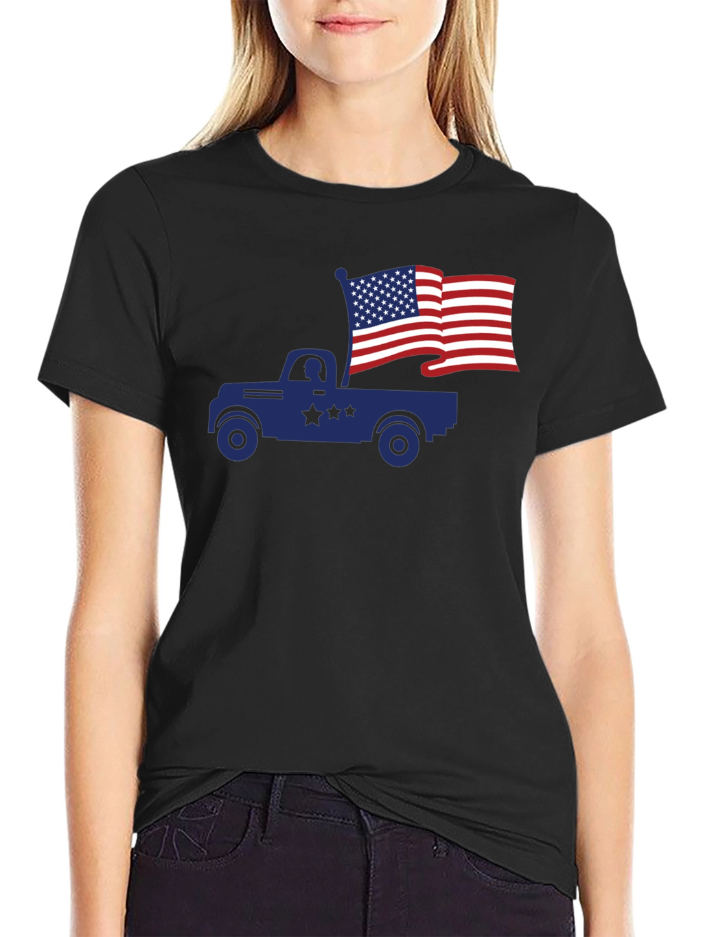 Truck with American Flag T-Shirt