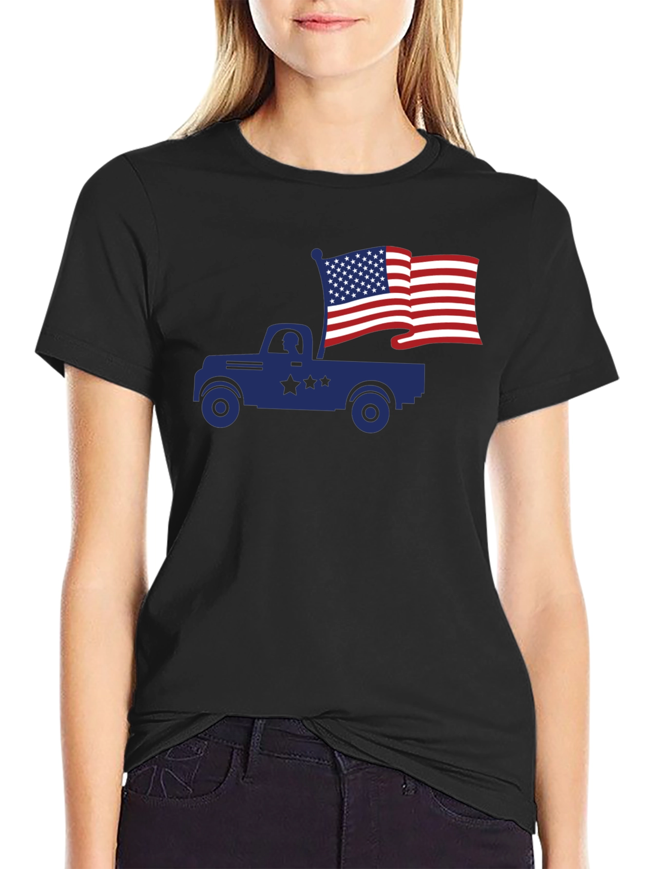 Truck with American Flag T-Shirt