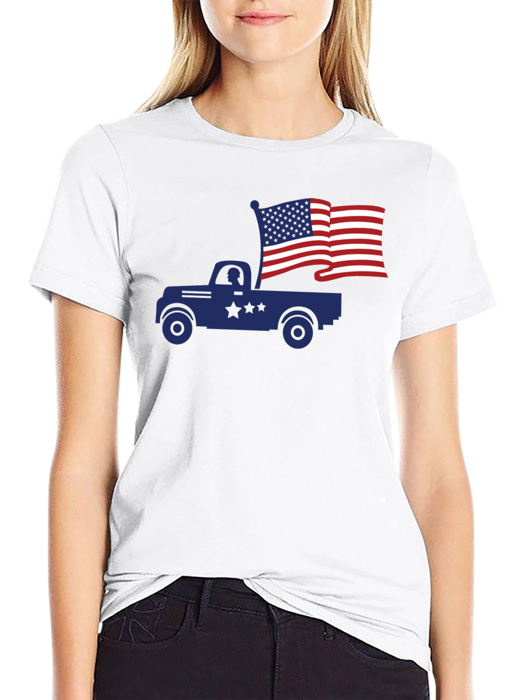 Truck with American Flag T-Shirt