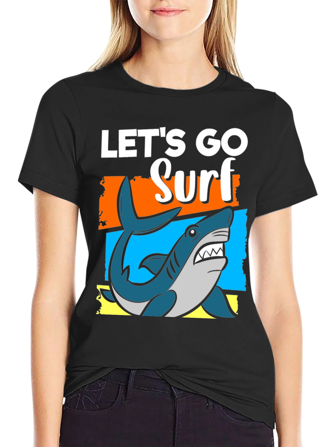 Lets Go Surf T-Shirt - Shark Graphic Tee