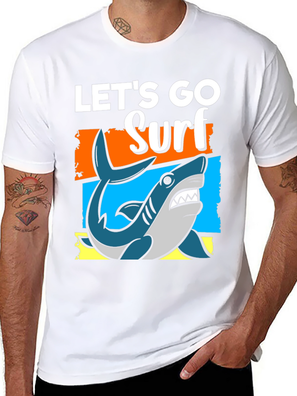 Lets Go Surf T-Shirt - Shark Graphic Tee