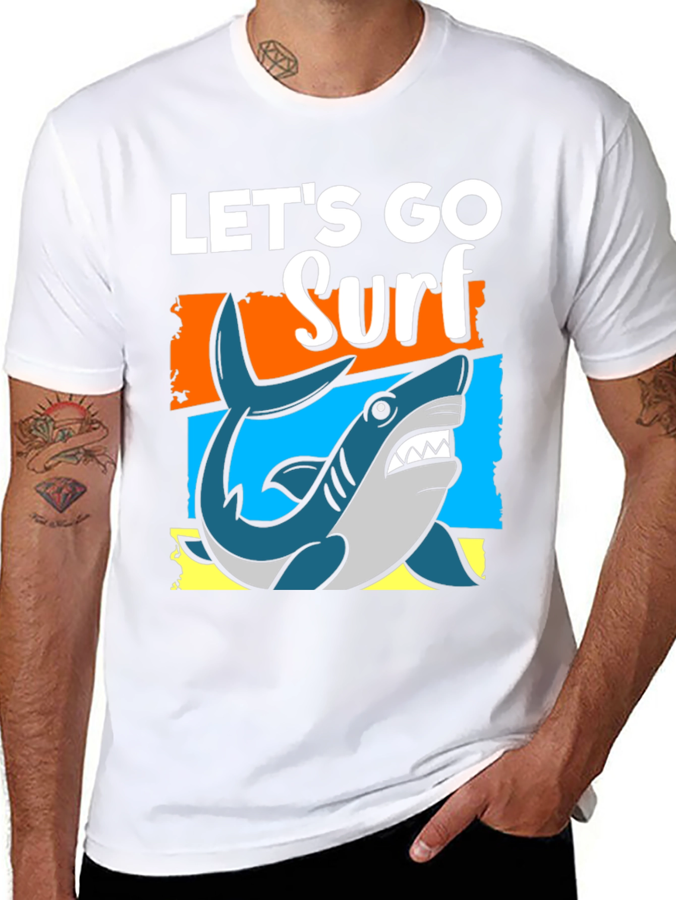 Lets Go Surf T-Shirt - Shark Graphic Tee