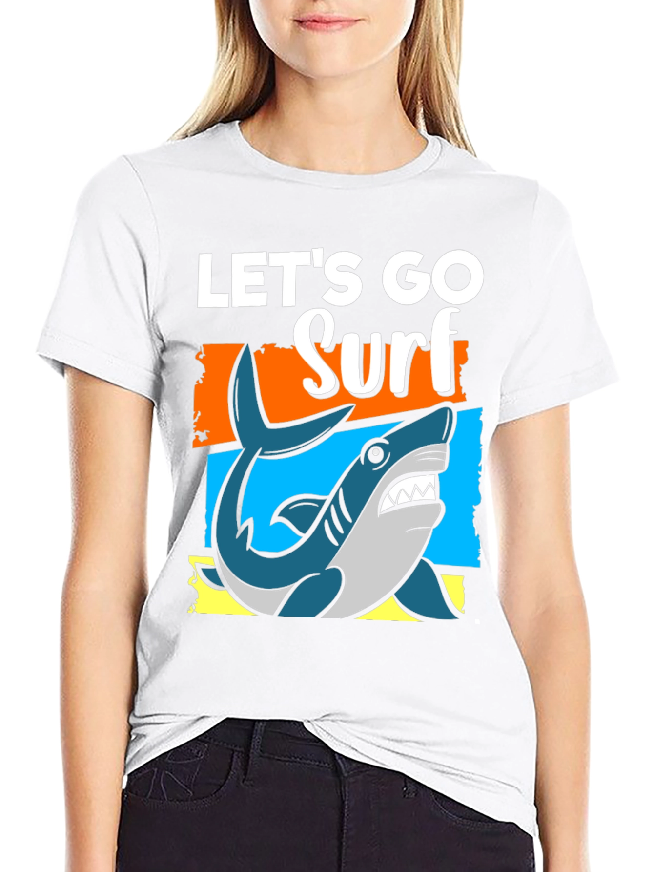 Lets Go Surf T-Shirt - Shark Graphic Tee