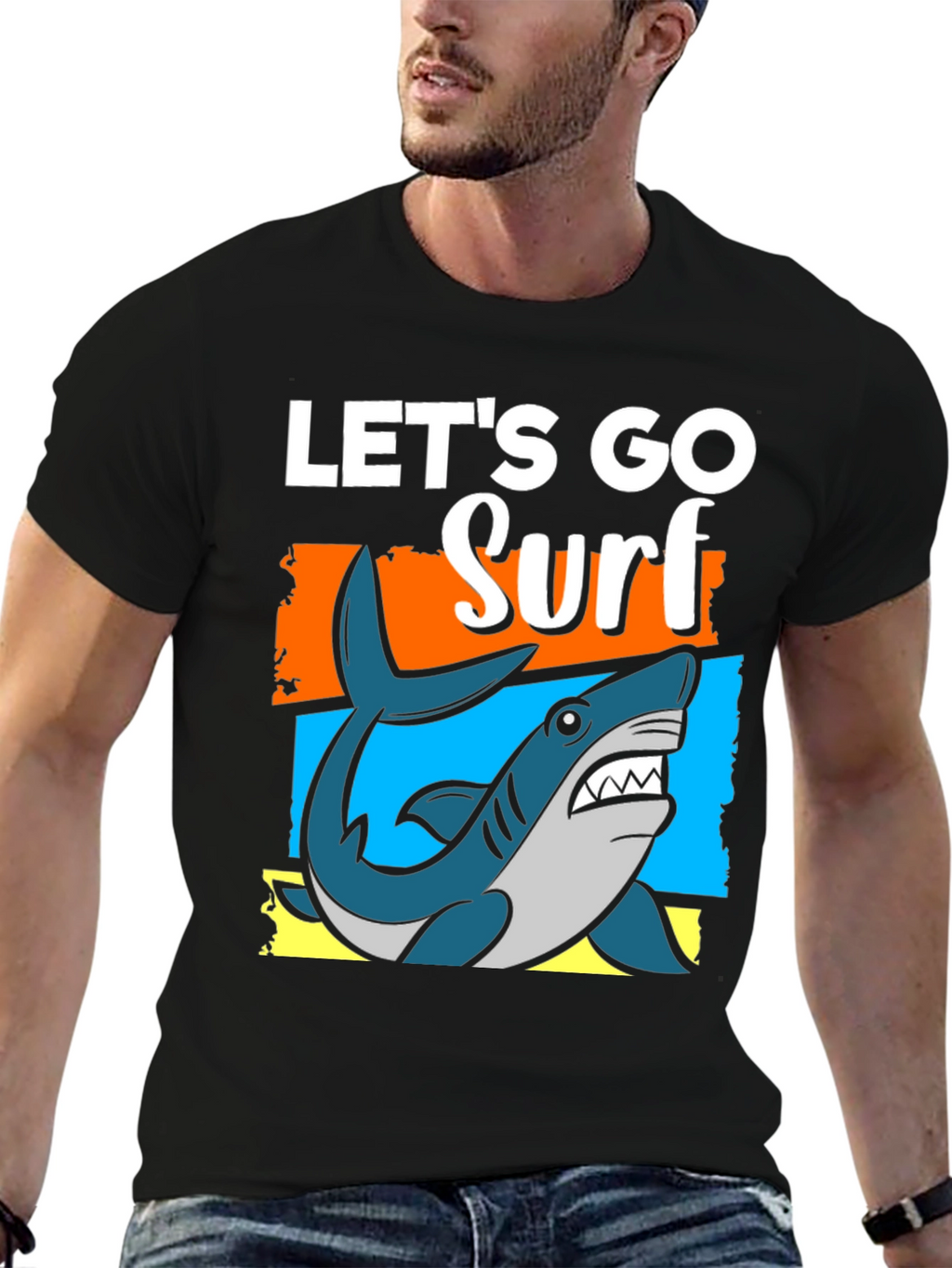 Lets Go Surf T-Shirt - Shark Graphic Tee