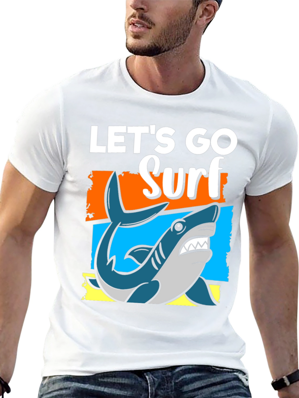 Lets Go Surf T-Shirt - Shark Graphic Tee