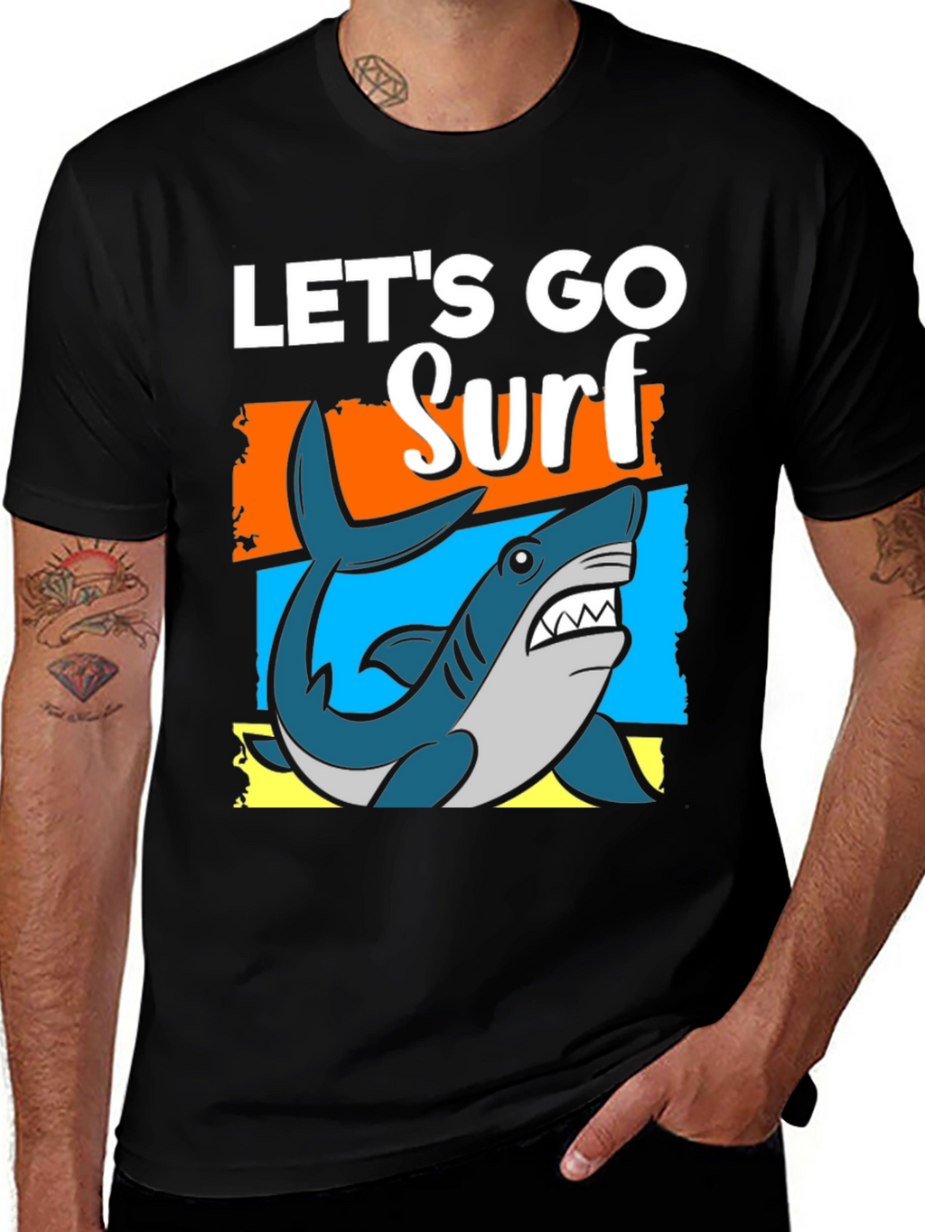 Lets Go Surf T-Shirt - Shark Graphic Tee