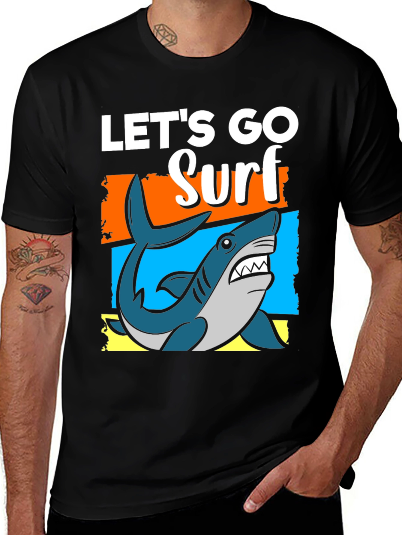 Lets Go Surf T-Shirt - Shark Graphic Tee