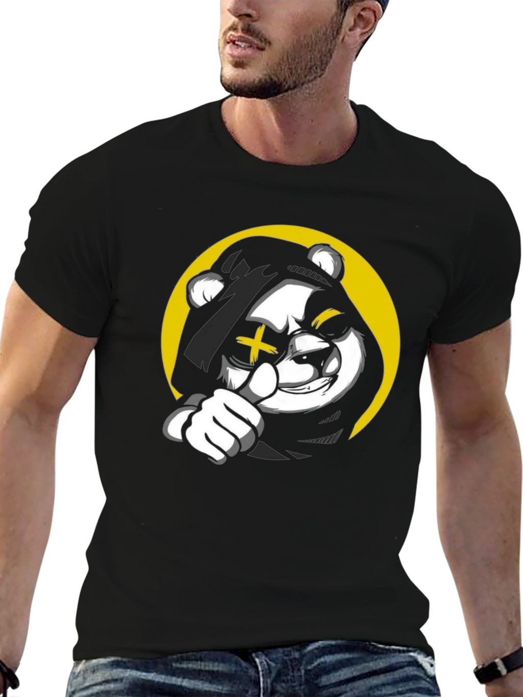 Cool Bear Graphic Black T-Shirt