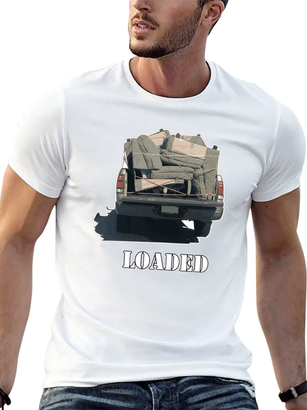 Loaded Truck Graphic Tee - Quirky Black T-Shirt