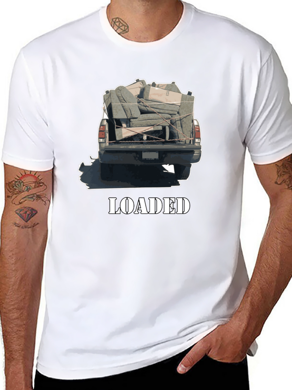 Loaded Truck Graphic Tee - Quirky Black T-Shirt