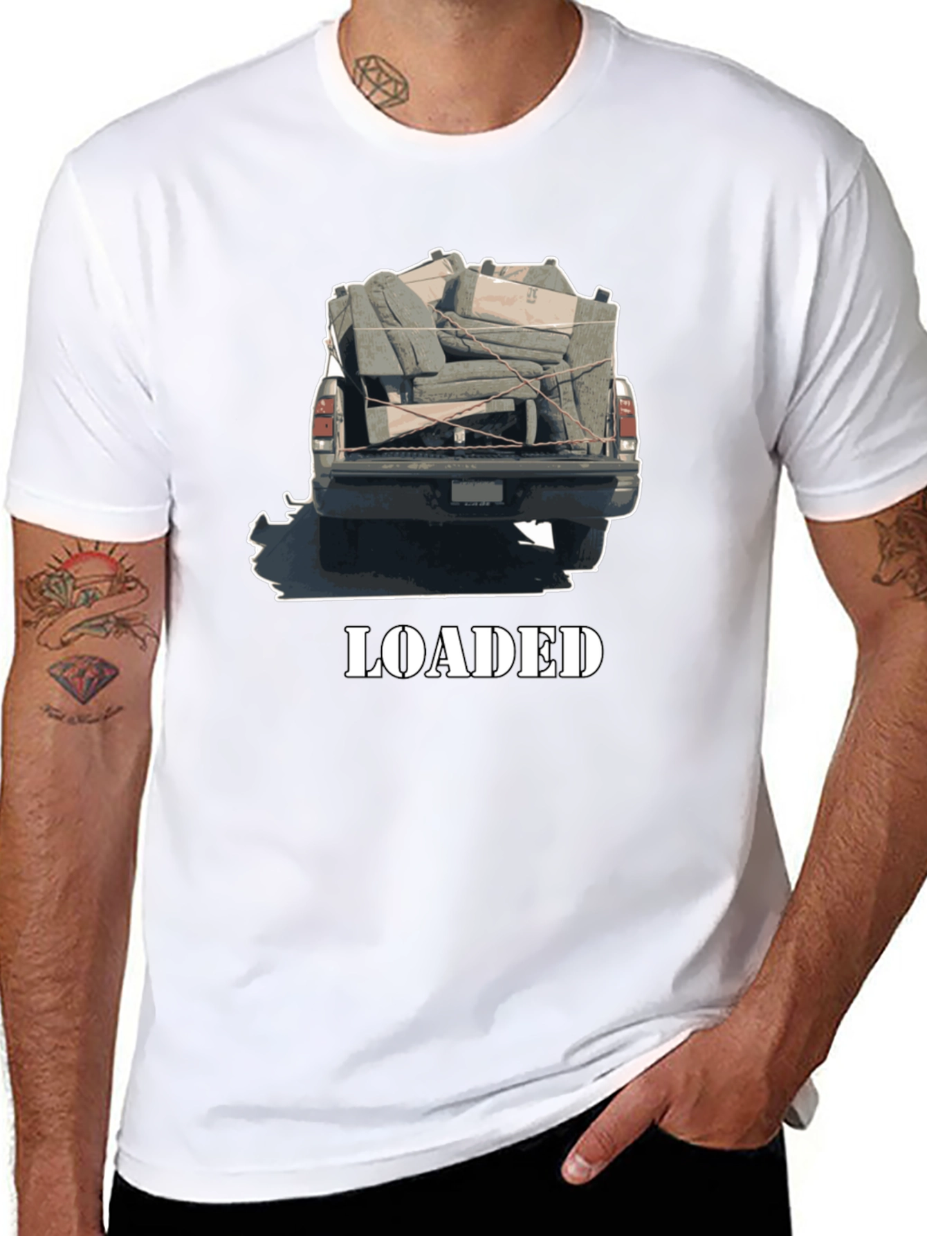Loaded Truck Graphic Tee - Quirky Black T-Shirt