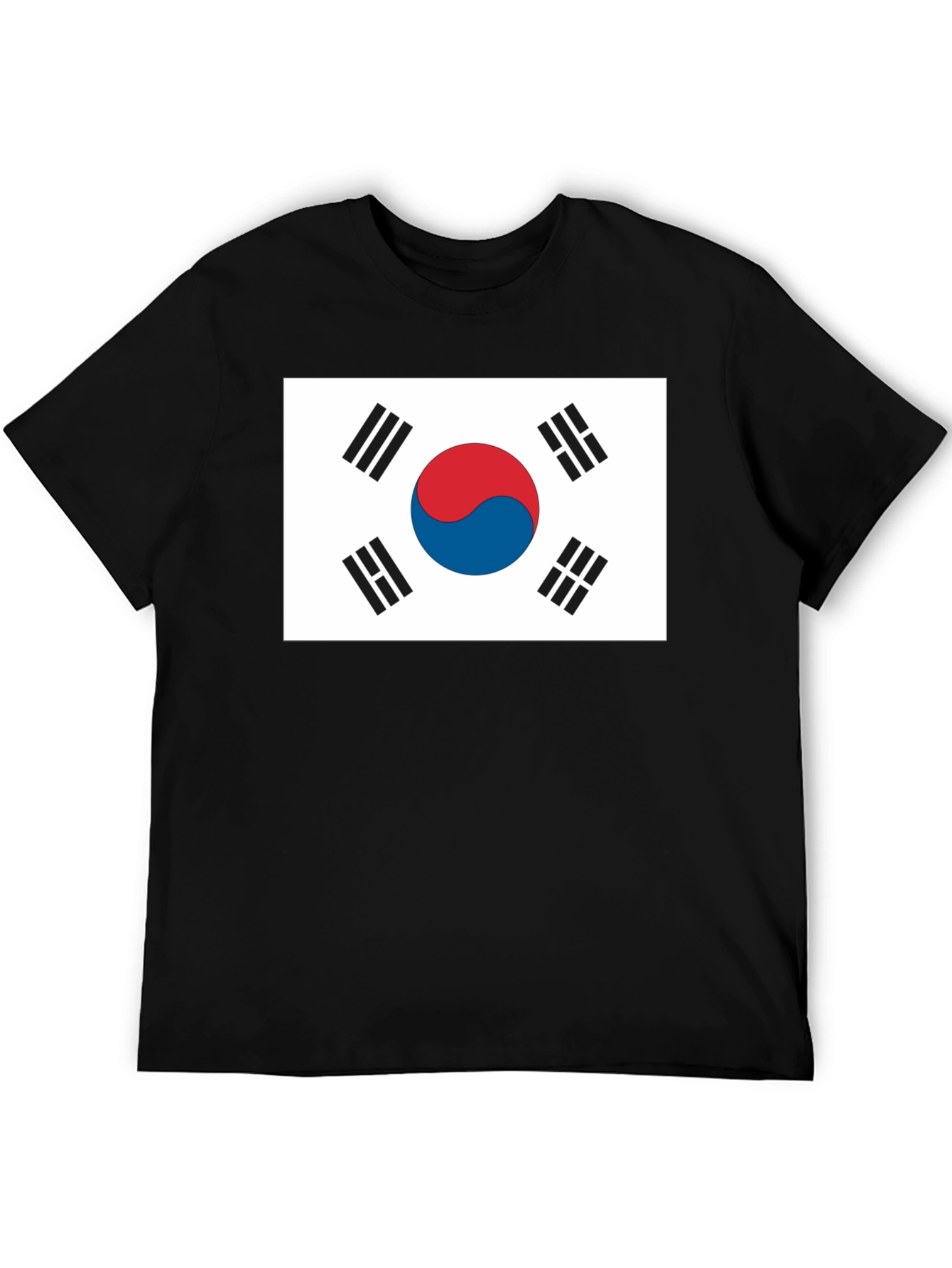 South Korea Flag Graphic T-Shirt - Black