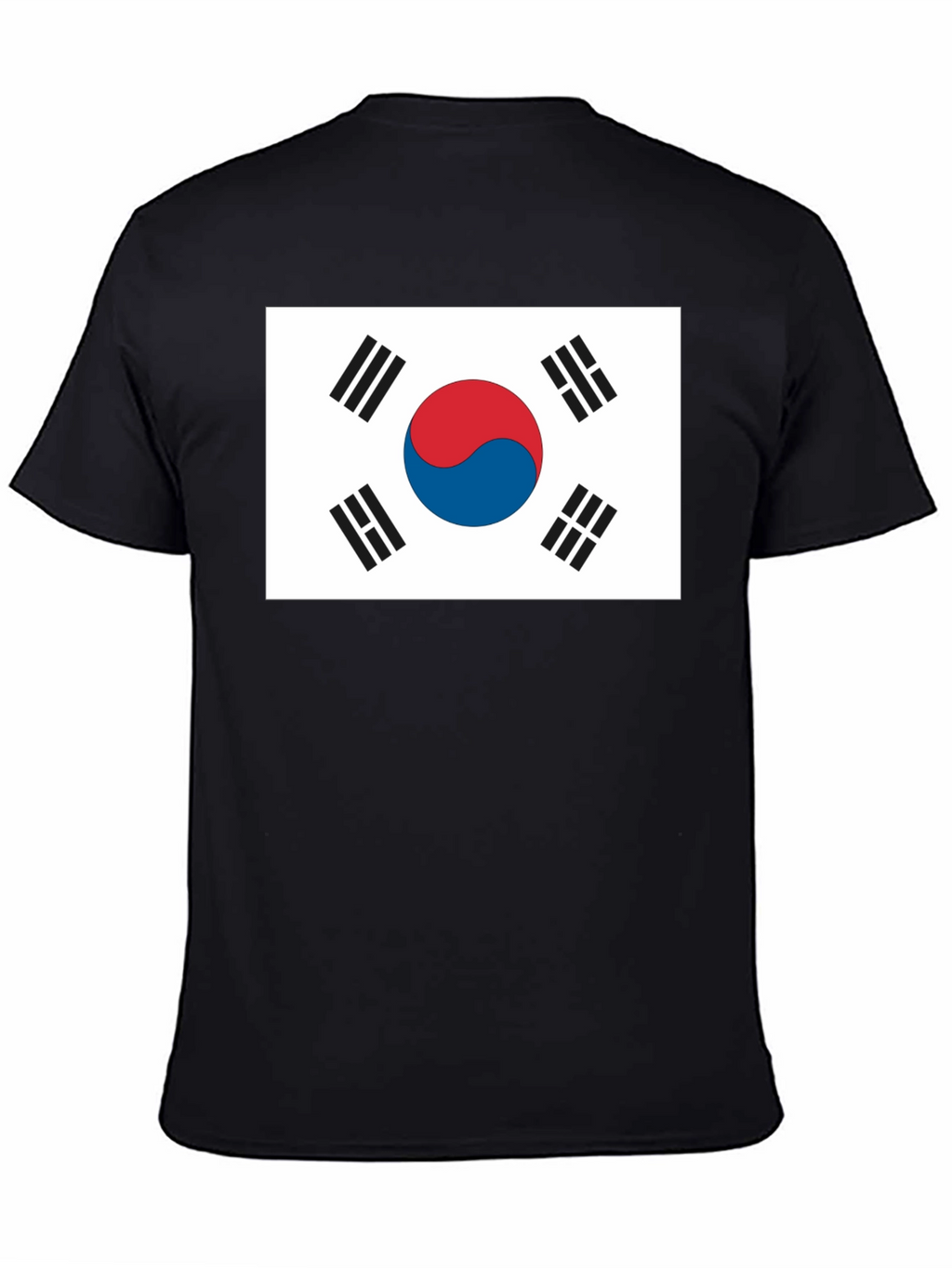 South Korea Flag Graphic T-Shirt - Black