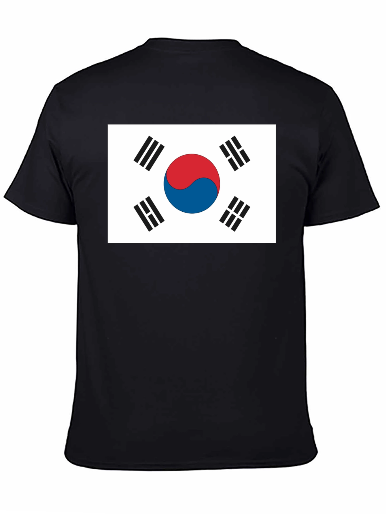 South Korea Flag Graphic T-Shirt - Black