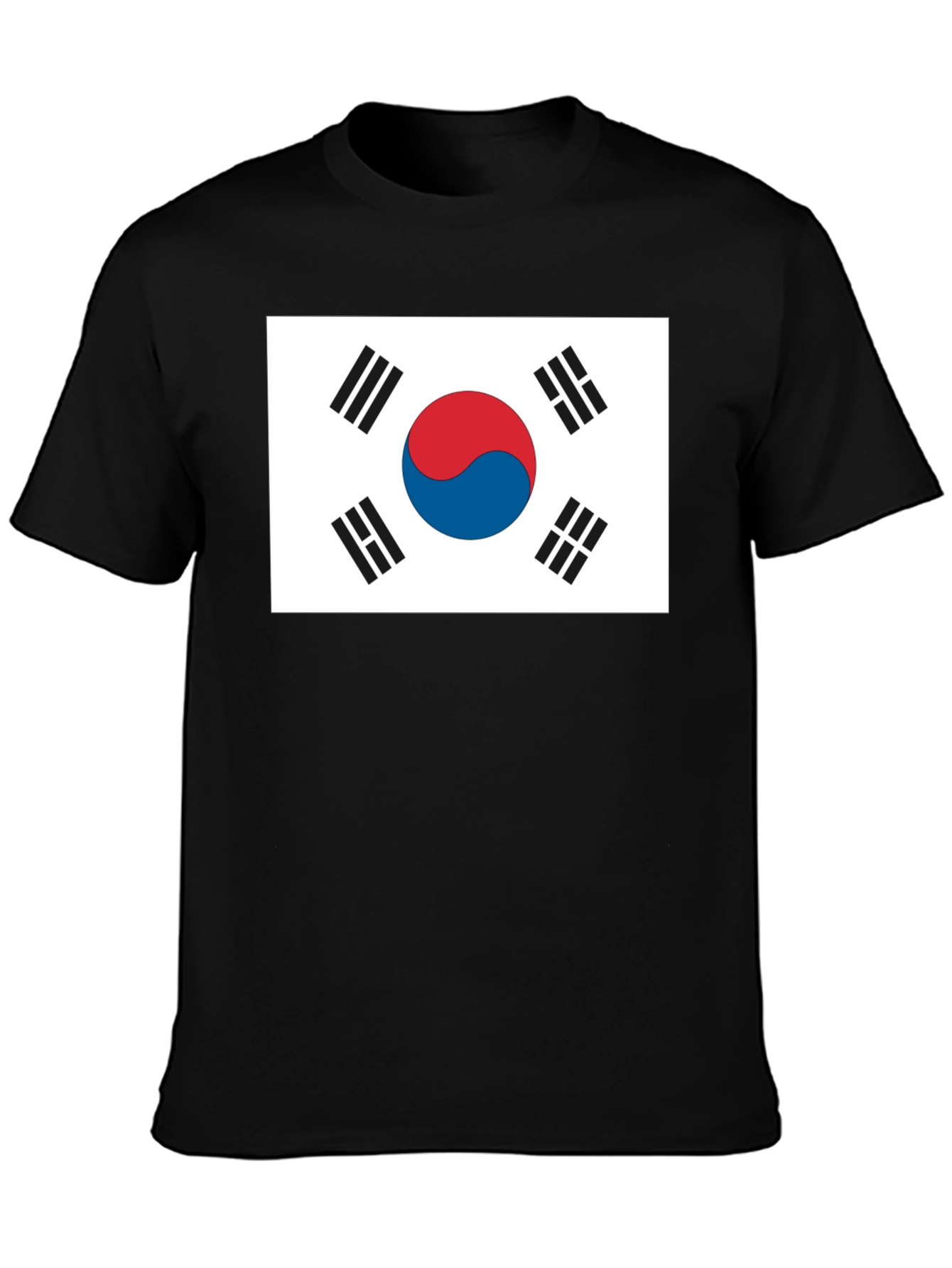 South Korea Flag Graphic T-Shirt - Black