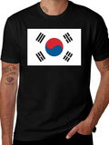 South Korea Flag Graphic T-Shirt - Black