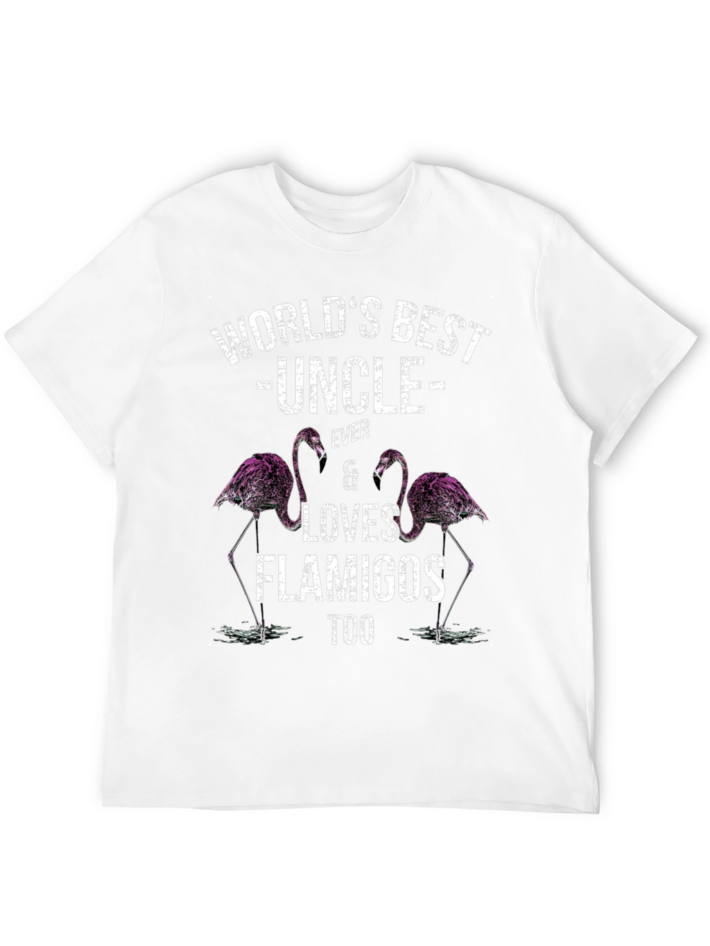 Worlds Best Uncle Flamingo Graphic T-Shirt