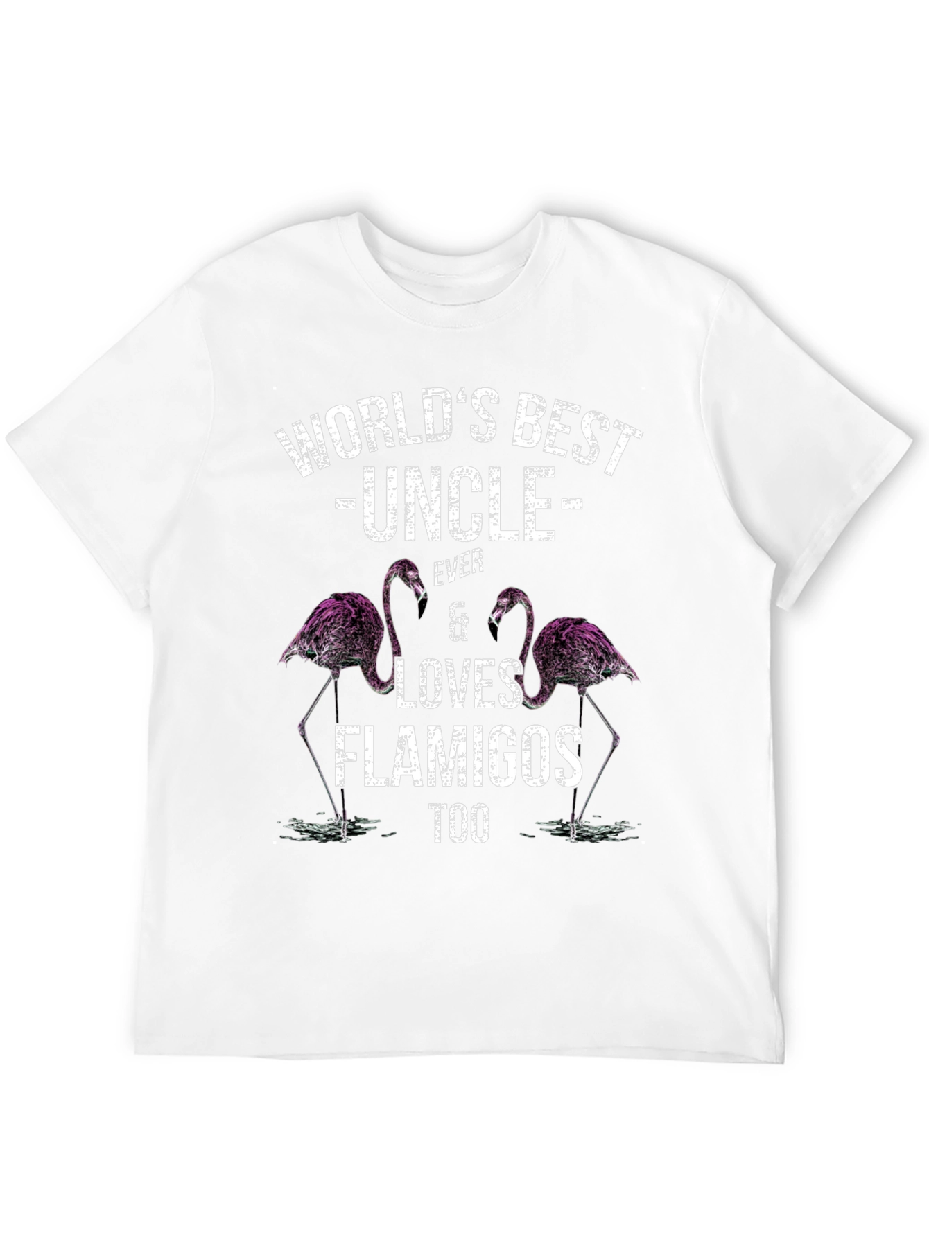 Worlds Best Uncle Flamingo Graphic T-Shirt