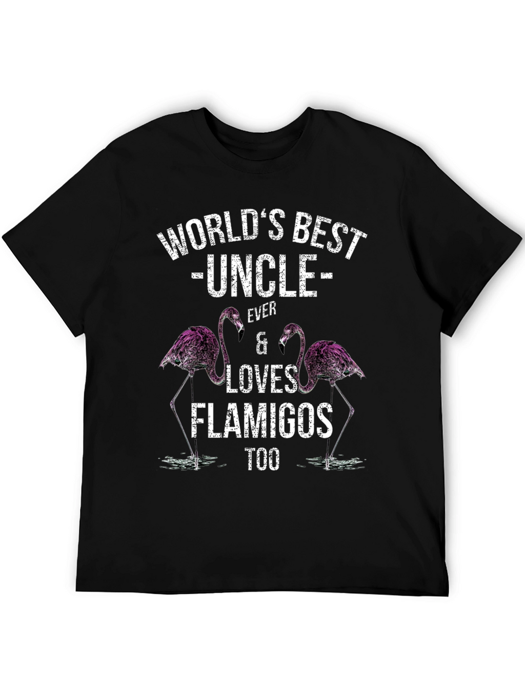 Worlds Best Uncle Flamingo Graphic T-Shirt