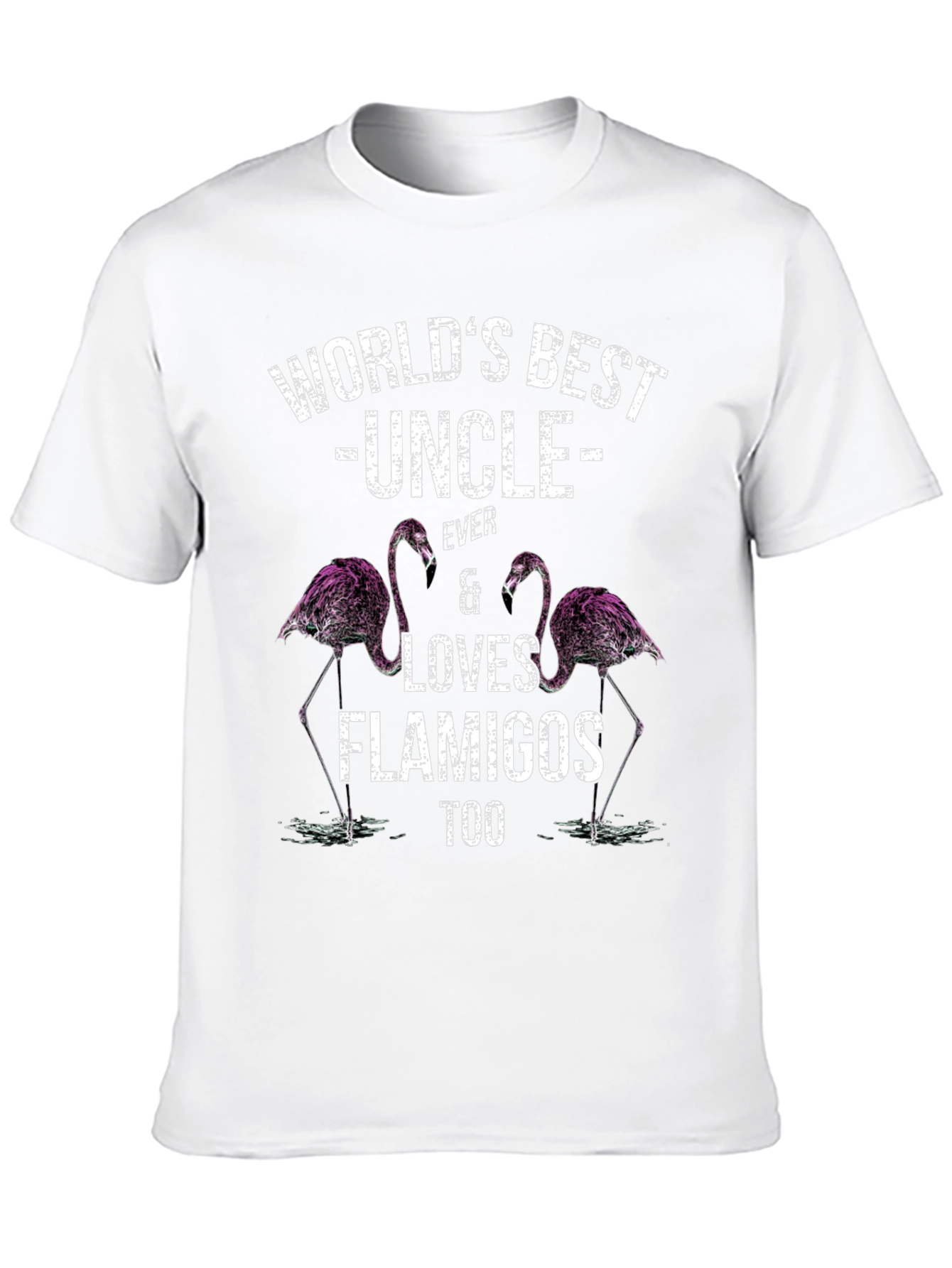 Worlds Best Uncle Flamingo Graphic T-Shirt