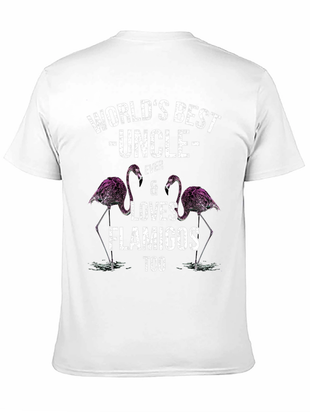 Worlds Best Uncle Flamingo Graphic T-Shirt